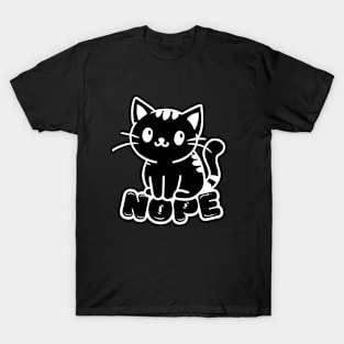 Cute Black Cat Say Nope T-Shirt